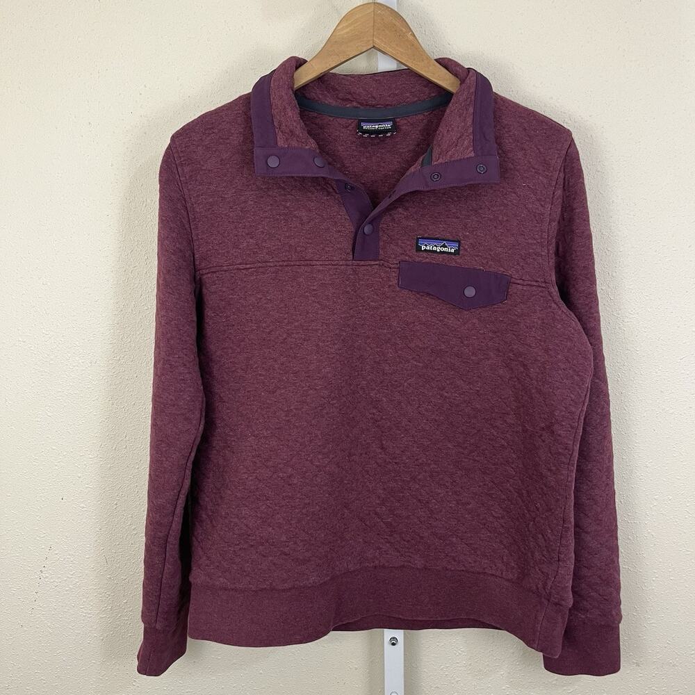 Patagonia Womens M Medium Snap T Pullover Organic Cotton Marsala Synchilla Style